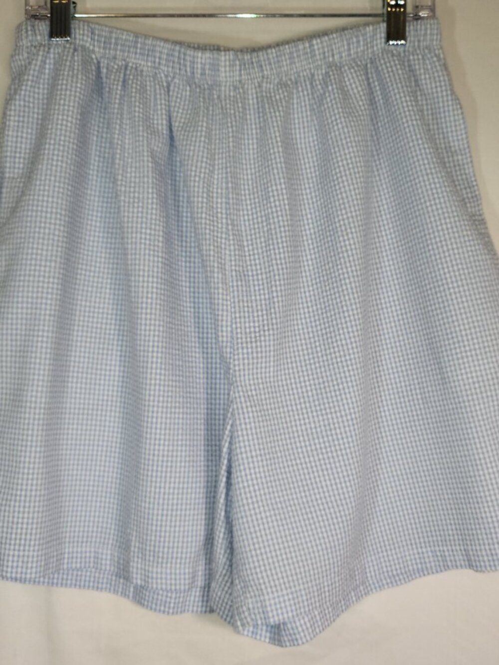Secret Fantasies Vintage 80's/90's 2 pc Pajama Set Size XL Blue/White Gingham - Picture 10 of 15
